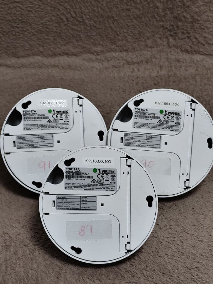VIVOTEK FD8167A ドーム型カメラ 3台セット