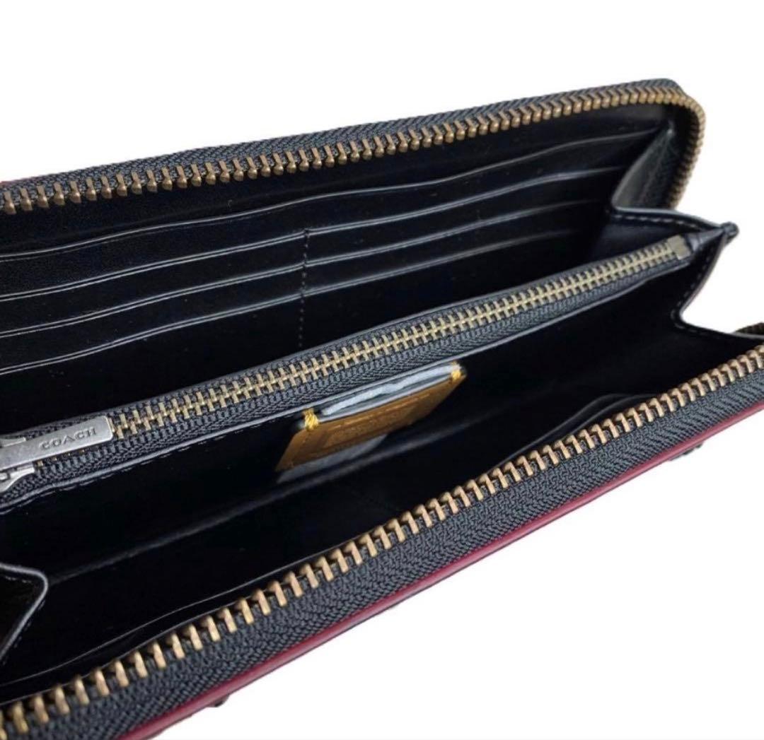 COACHコーチコラボミッキーマウスパッチレザーウォレット長財布