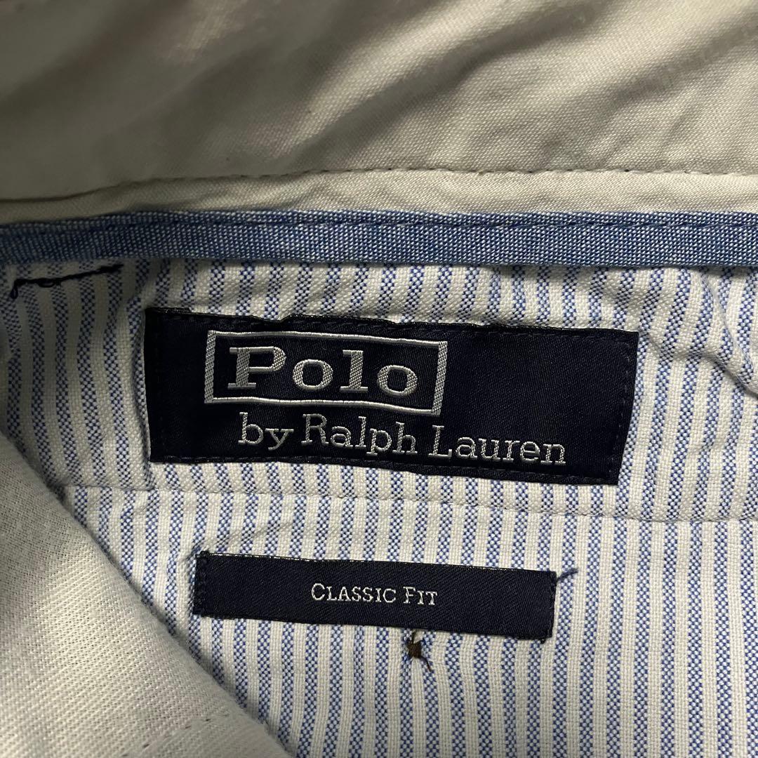 90sデッドストック　ポロラルフローレン ツータックチノパンツ　ネイビー30M