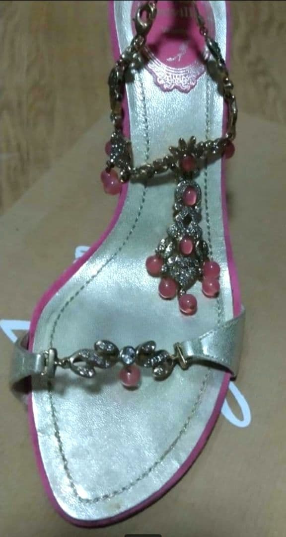 レネ カオヴィラ サンダル 38 ビジュー スワロ ピンク