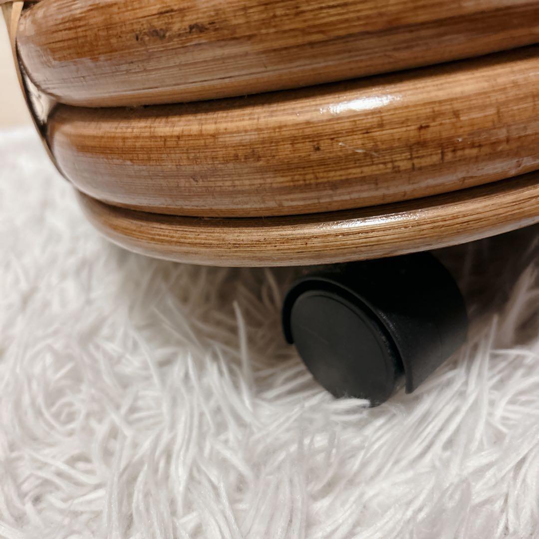 ラタンチェスト 5段 籐家具 ビンテージ キャビネット収納 ラタン キャスター付