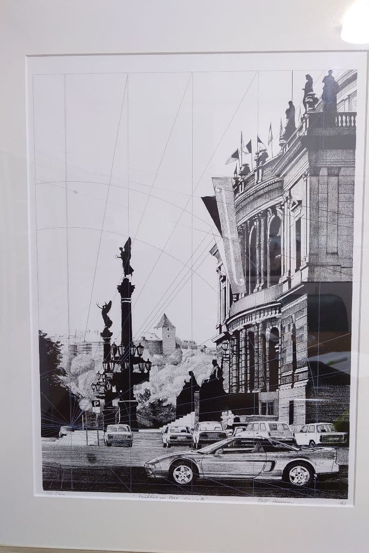 小沢隆一郎　リトグラフ　ＨＯＮＤＡ ＮＳＸ人気の第７作「プラハの春」成約時記念品