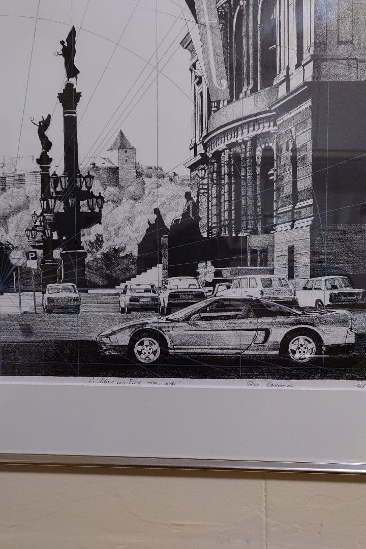 小沢隆一郎　リトグラフ　ＨＯＮＤＡ ＮＳＸ人気の第７作「プラハの春」成約時記念品