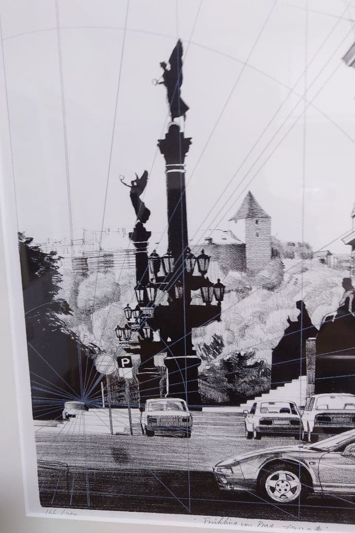 小沢隆一郎　リトグラフ　ＨＯＮＤＡ ＮＳＸ人気の第７作「プラハの春」成約時記念品