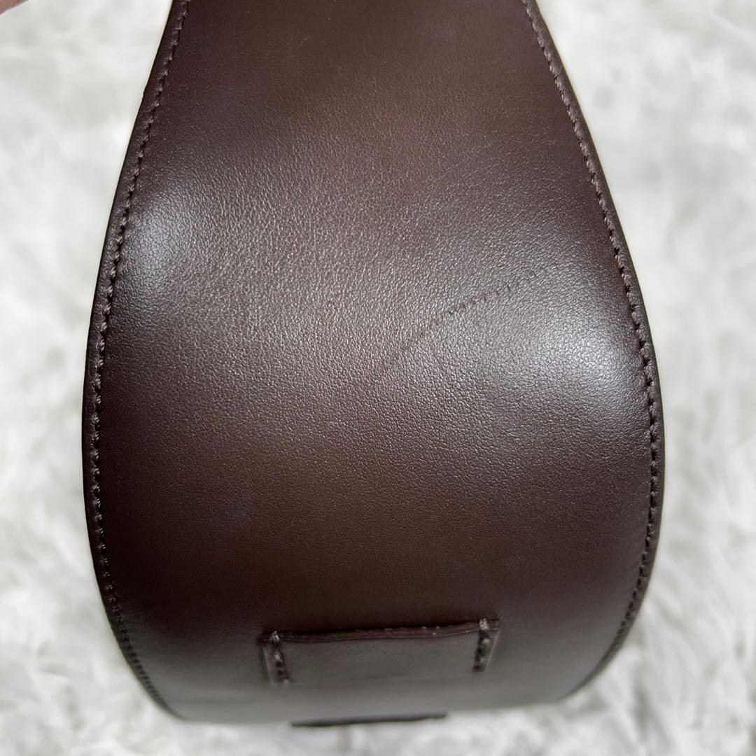 極美品✨クリスチャンヴィラ　ラウンドショルダーバッグ ハーフムーン ブラウン