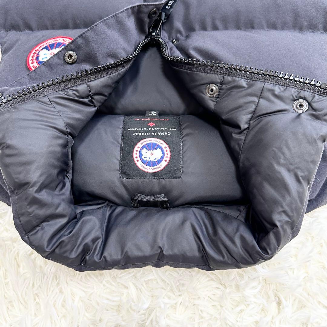極美品 カナダグース フリースタイル ネイビー ダウンベスト ロゴワッペン XS