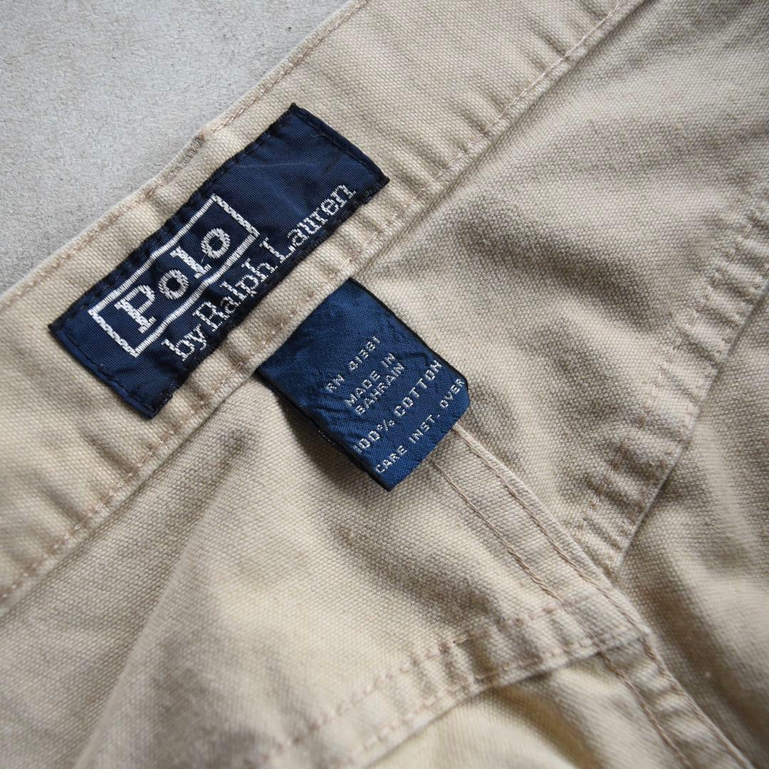 90s ラルフローレン ポロチノ5ポケット コットンパンツ ベージュW32L30