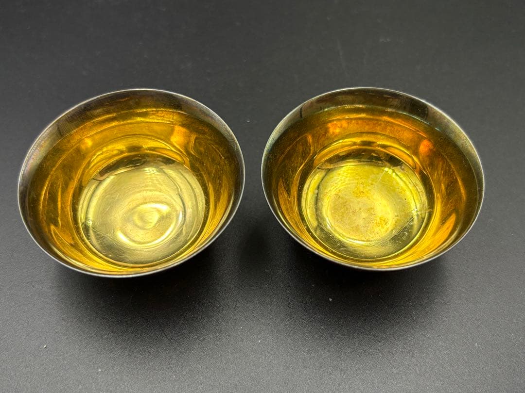 三越 純銀 銀杯 鎚目 酒盃 猪口