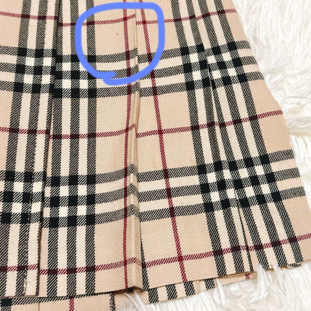 バーバリーブルーレーベル ノバチェック スカート ベージュ ロゴベルト 三陽商会