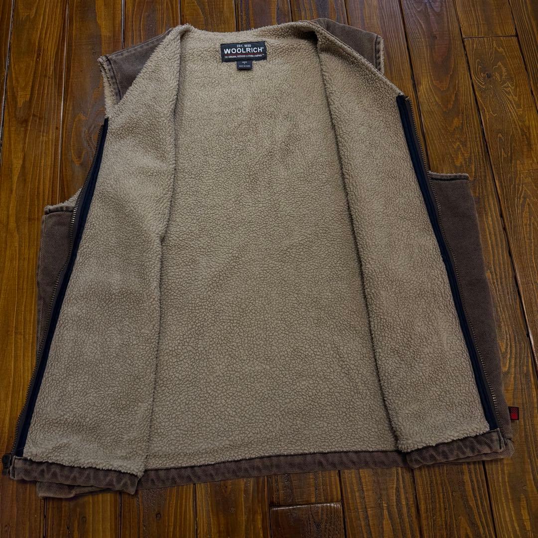 【WOOLRICH ウールリッチ】裏ボア コットンワークベスト Lサイズ