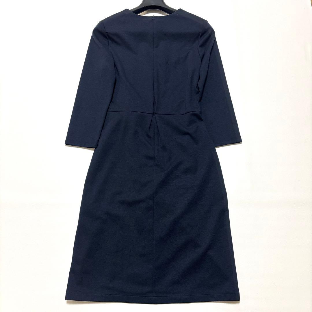【美品】近年 ケイミー ダブルジャージーVネック デイリーワンピース 紺 L