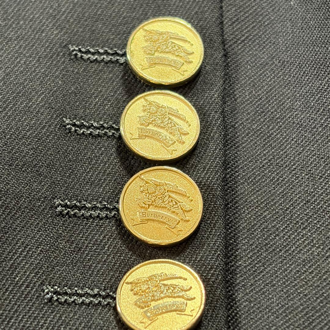 極美品 バーバリー 紺ブレ 刻印金ボタン ネイビー ダブル Lサイズ
