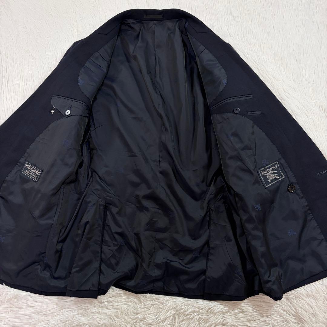 極美品 バーバリー 紺ブレ 刻印金ボタン ネイビー ダブル Lサイズ