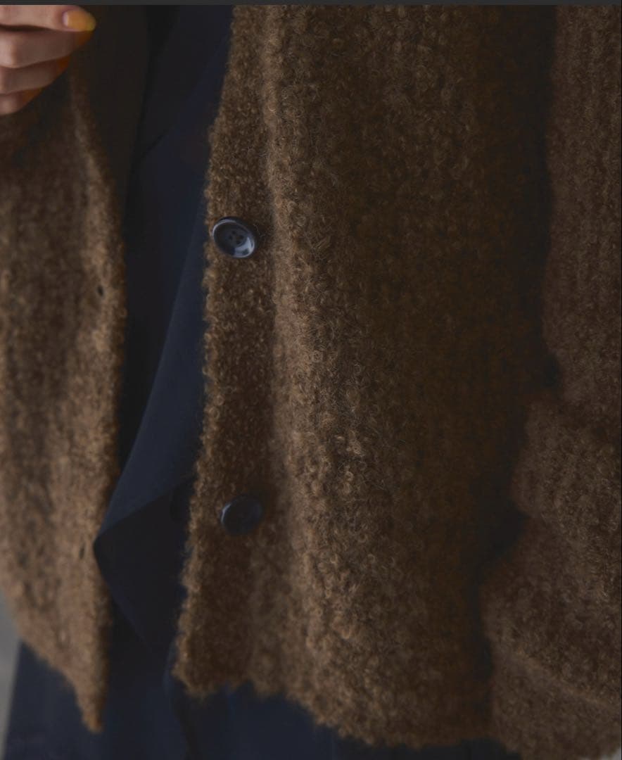 アダムエロペ モヘヤウールニットカーディガンブルゾン