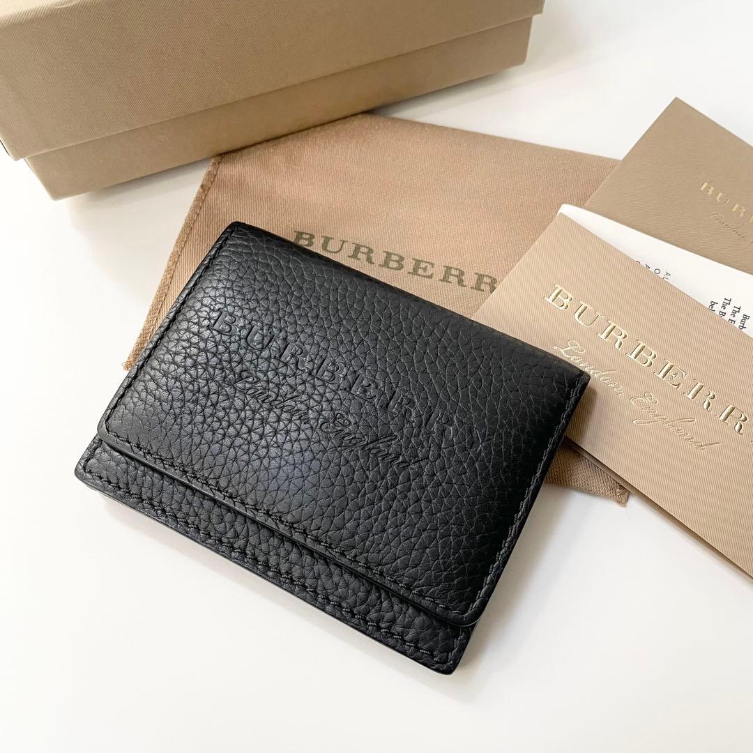 BURBERRY バーバリー カードケース 名刺入れ 型押し ロゴ ほぼ新品
