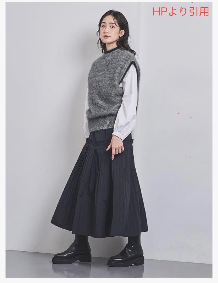 【美品】UNITEDARROWS フォックス カシミヤ ハイネック ニットベスト