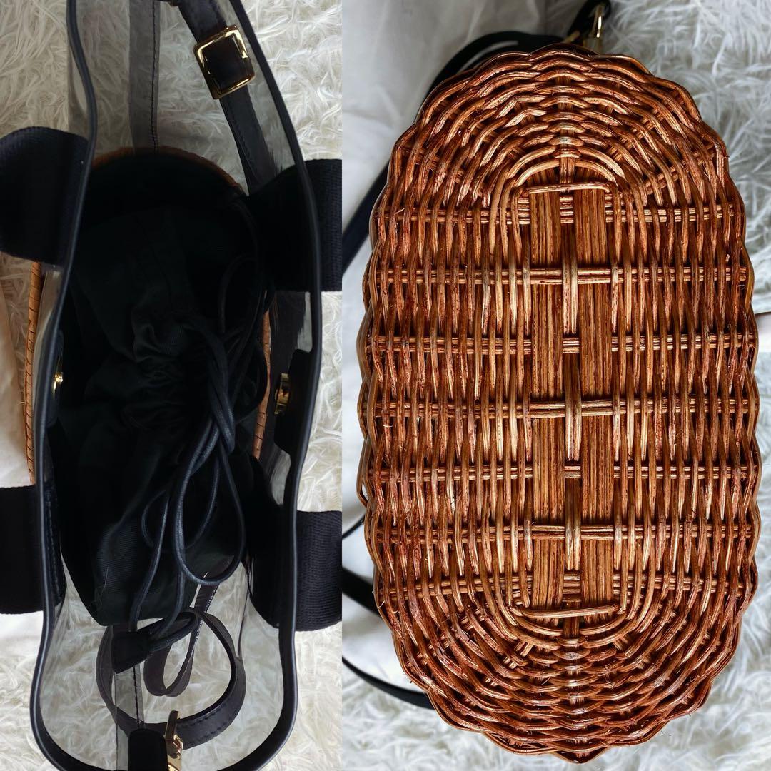 ★本日削除★未使用級　ヴィオラドーロ　PVC×ラタン　　カゴバッグ　2way
