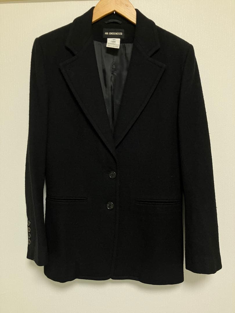 ANN DEMEULEMEESTER ブラック テーラードジャケット 40