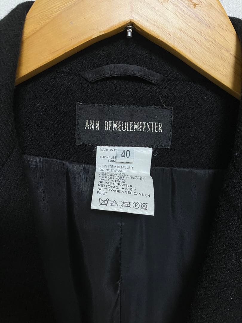 ANN DEMEULEMEESTER ブラック テーラードジャケット 40