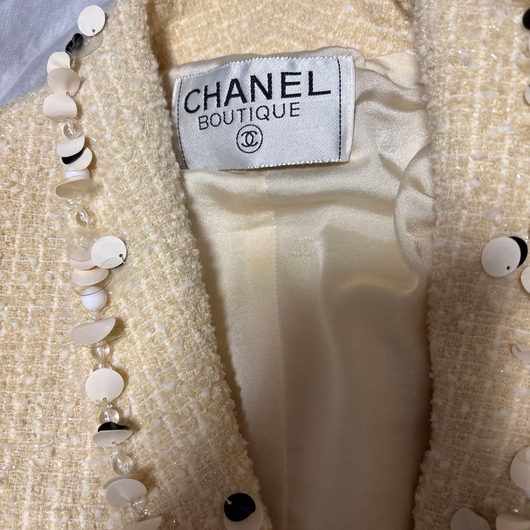 シャネルスパンコールＣＣボタンジャケット返品不可