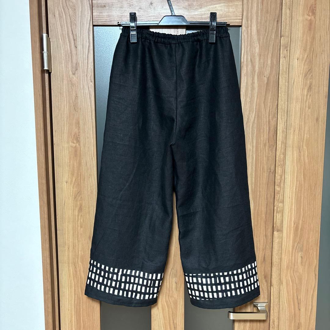 ミナペルホネン　sora check イージーパンツ　ハンドメイド