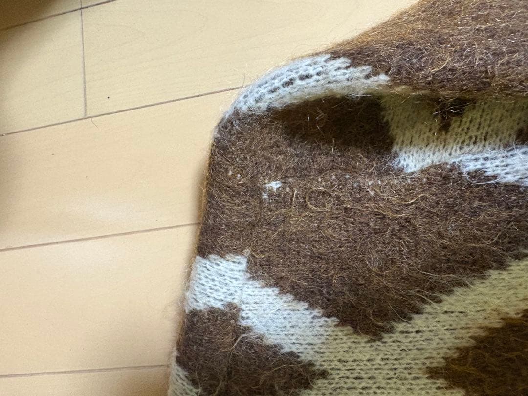 ヤ*ナ様 60s 70s モヘアニット モヘア Vネック アーガイルmohair