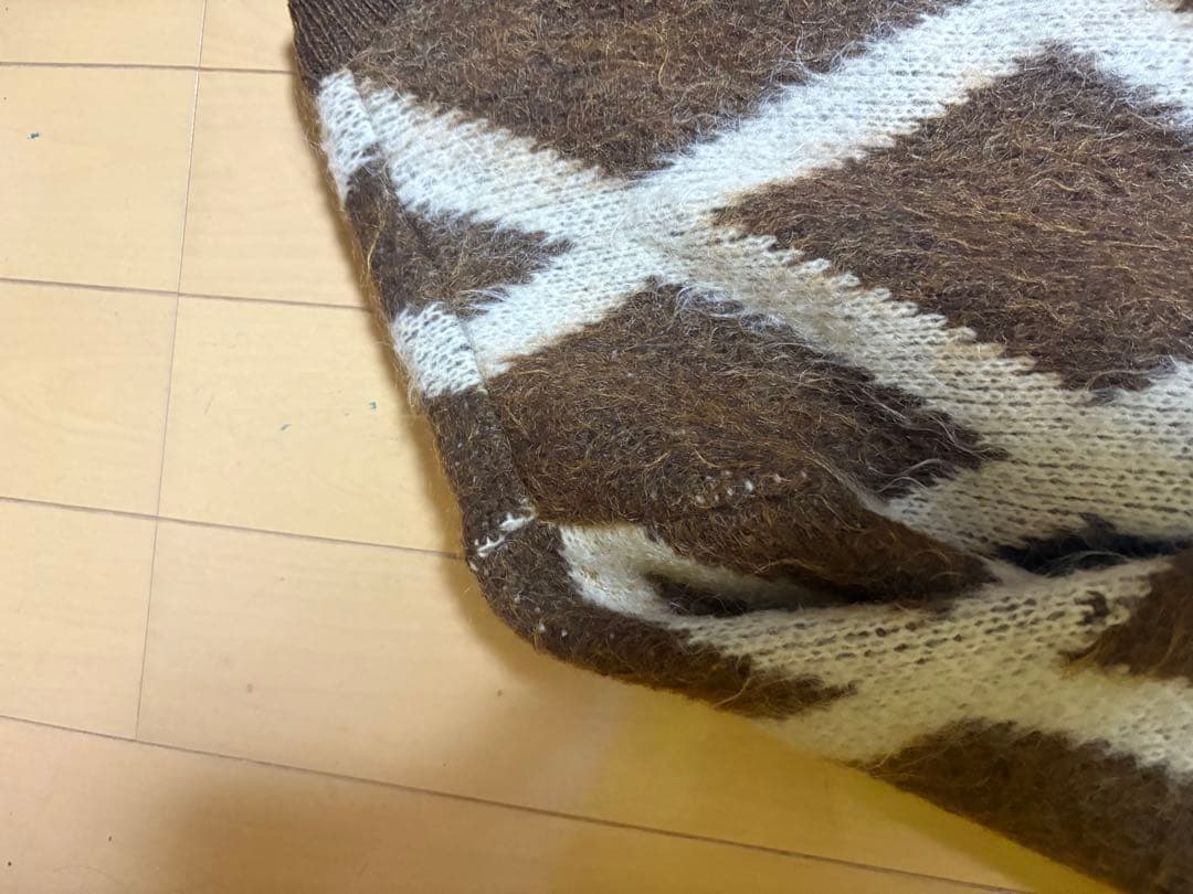 ヤ*ナ様 60s 70s モヘアニット モヘア Vネック アーガイルmohair