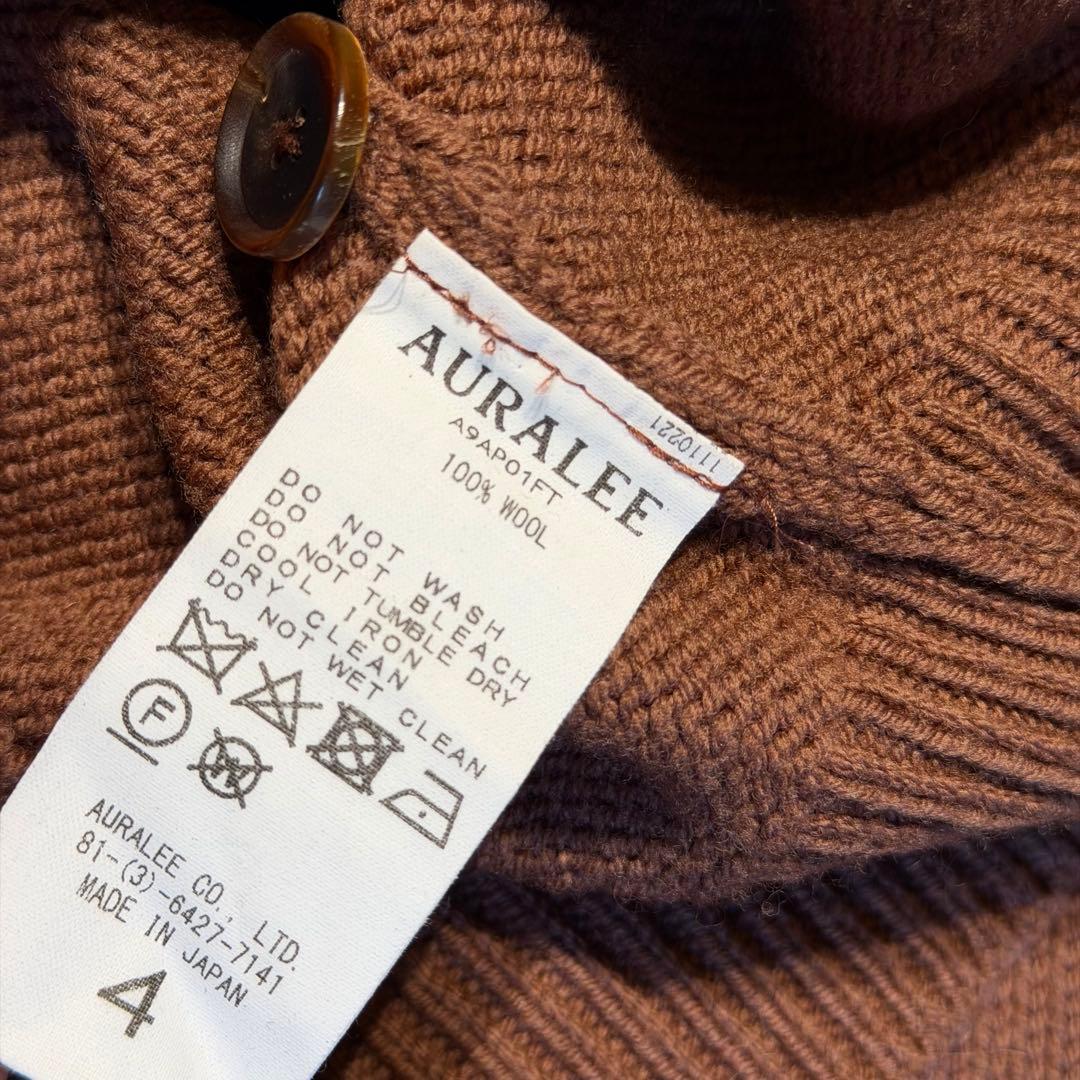 トップス AURALEE HARD TWIST MERINO KNIT BIG POLO