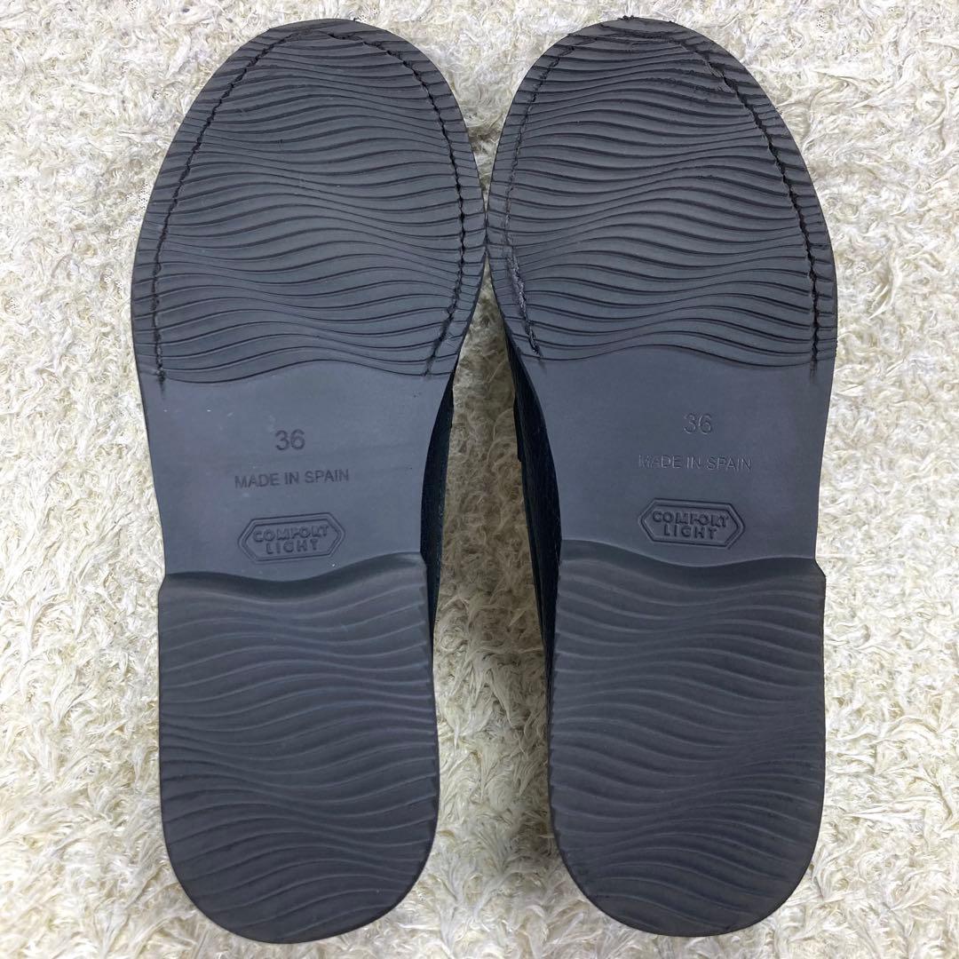 『未使用級』アルテサノス ビットローファー シボ革 ブラック レザー 黒 23