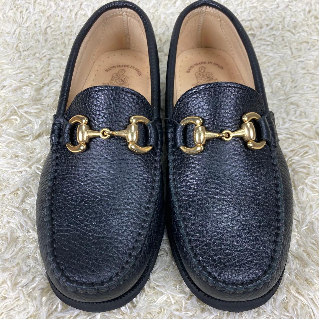 『未使用級』アルテサノス ビットローファー シボ革 ブラック レザー 黒 23