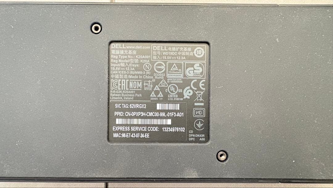 DELL WD19DC 180W ACアダプター