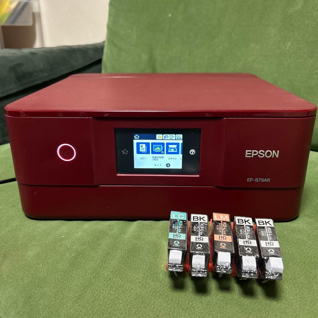未開封インク付き EPSON EP-879AR プリンター レッド