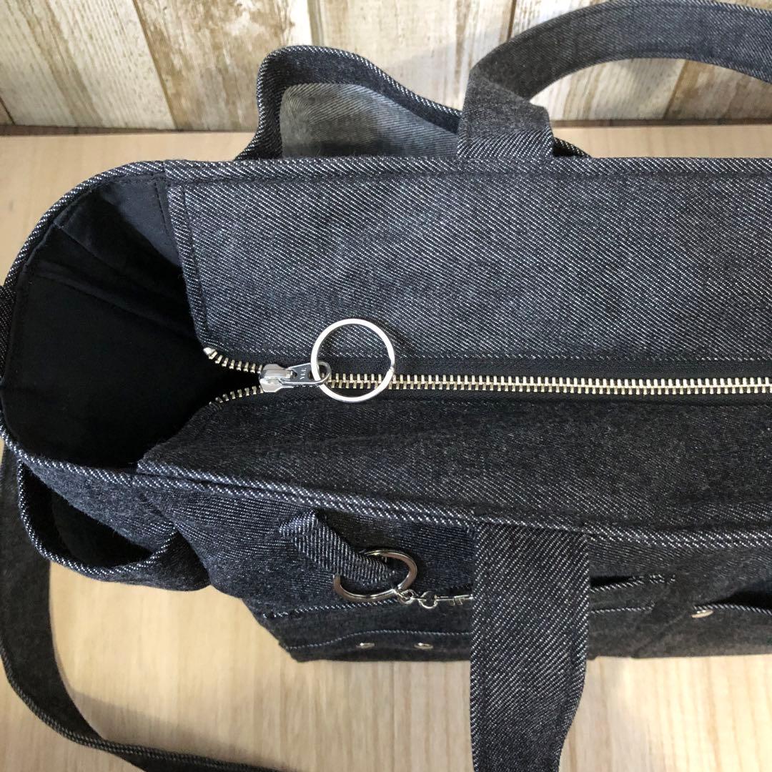 ひめ　トートバッグ　ハンドメイド 2個セット　①黒×AG②黒×S