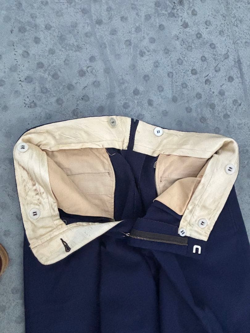 50s~60s ギャバジンスラックス ネイビー　ウール　ギャバスラ