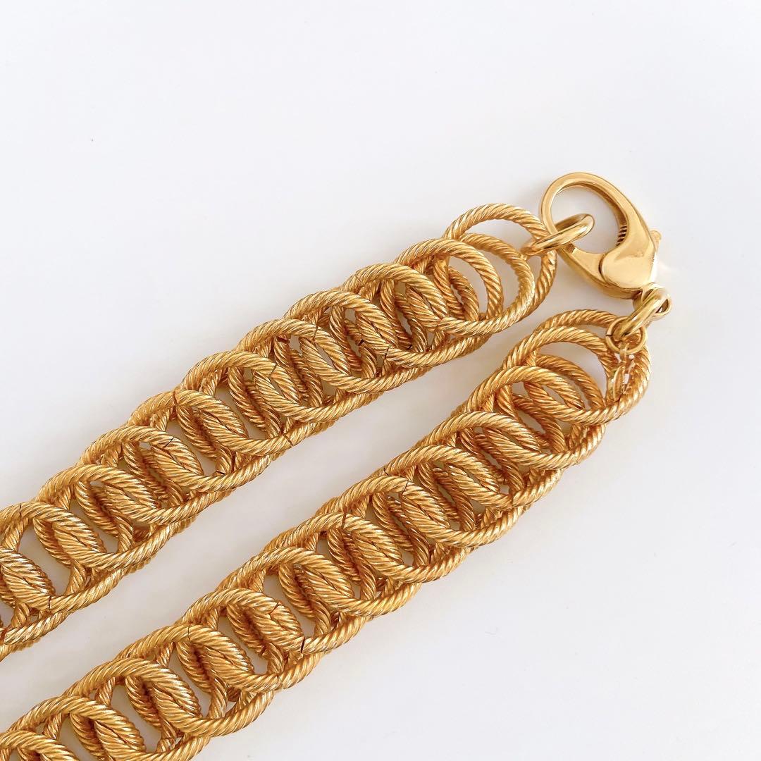 希少　美品　Christian Dior ロープチェーン　ゴールドネックレス