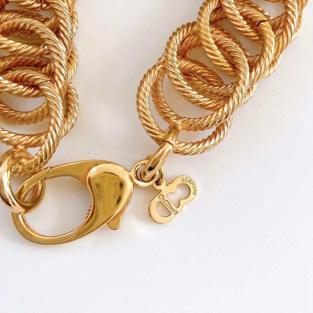希少　美品　Christian Dior ロープチェーン　ゴールドネックレス