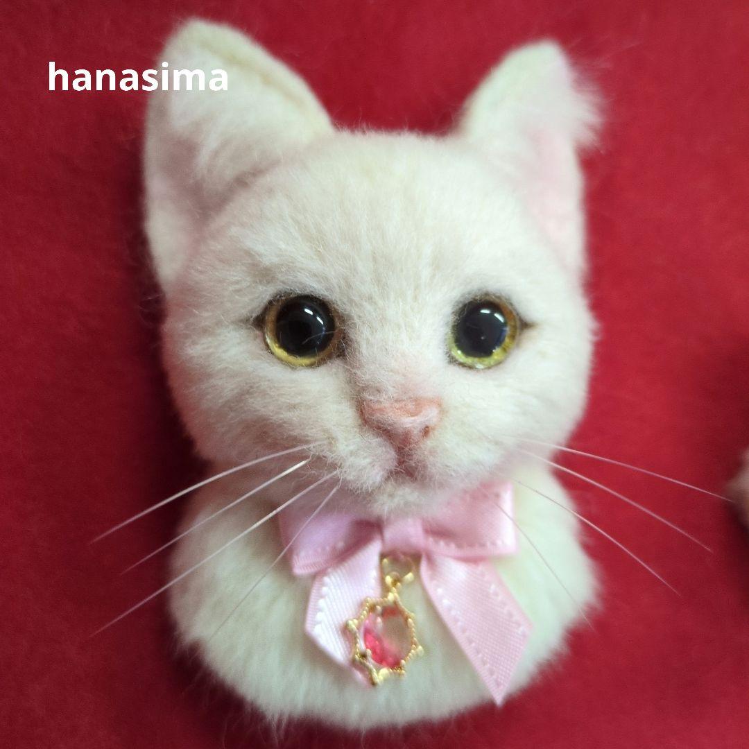 羊毛フェルト猫セット（白・三毛・茶トラ）