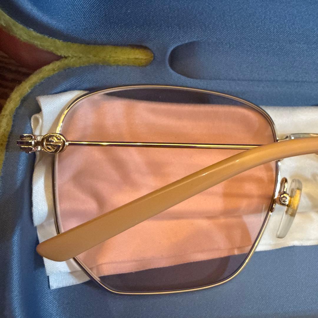 GUCCI ピンクレンズ メガネ ケース付き