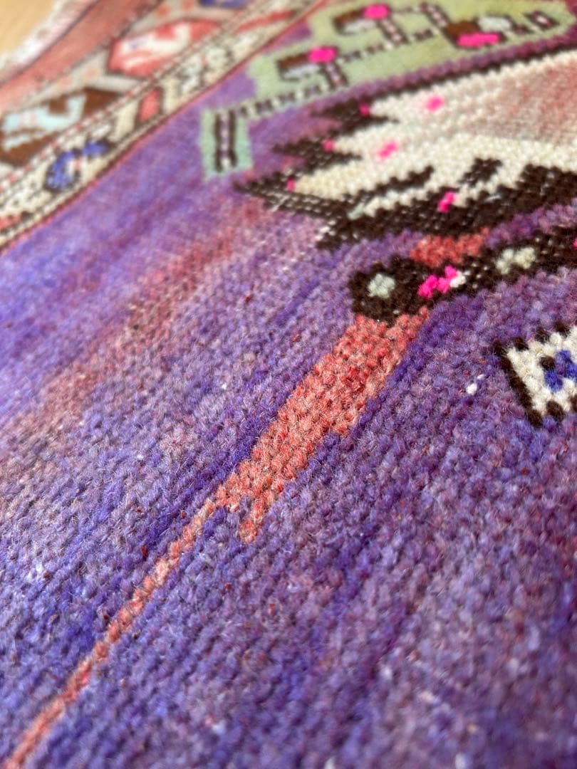 週末セール＊トライバルラグ・トルコヴィンテージラグ・ウール約49×104cm