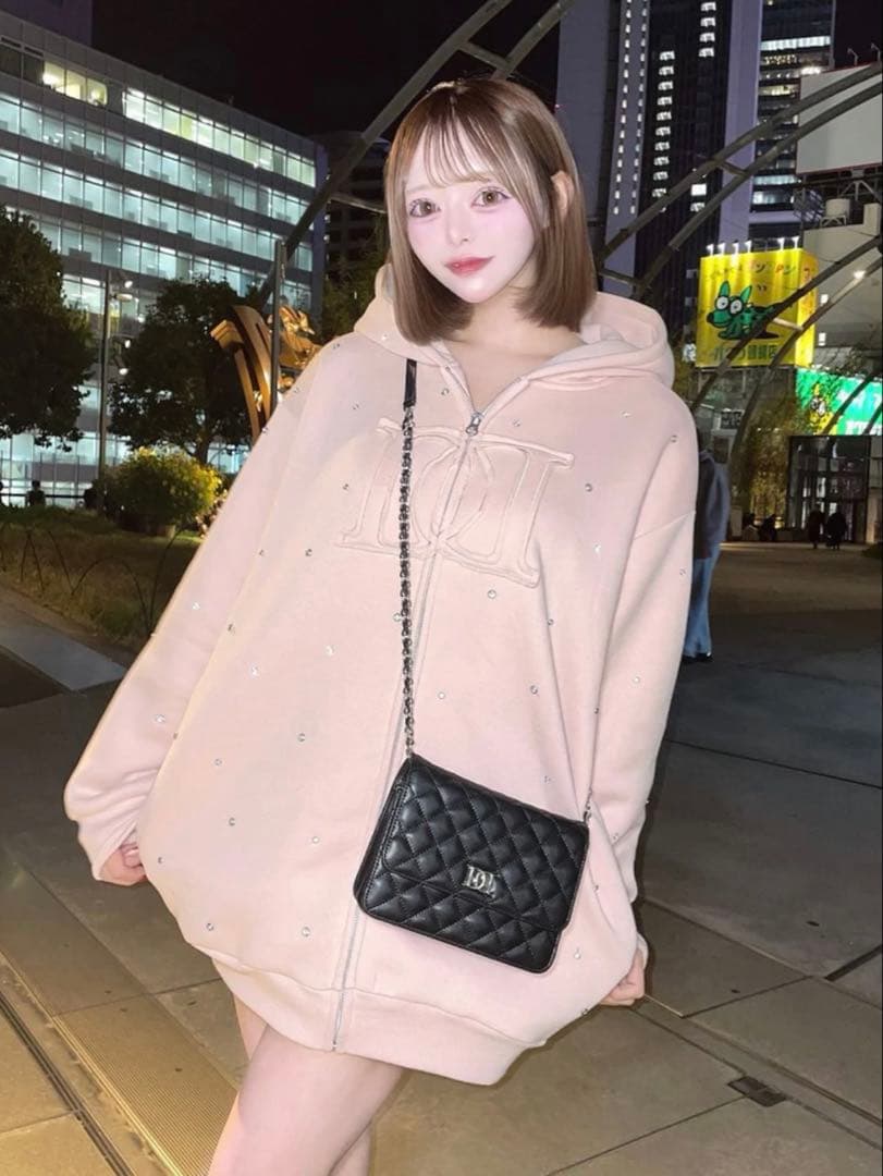 新品・未開封♡Darich♡DDロゴビジュージップパーカー　PNK