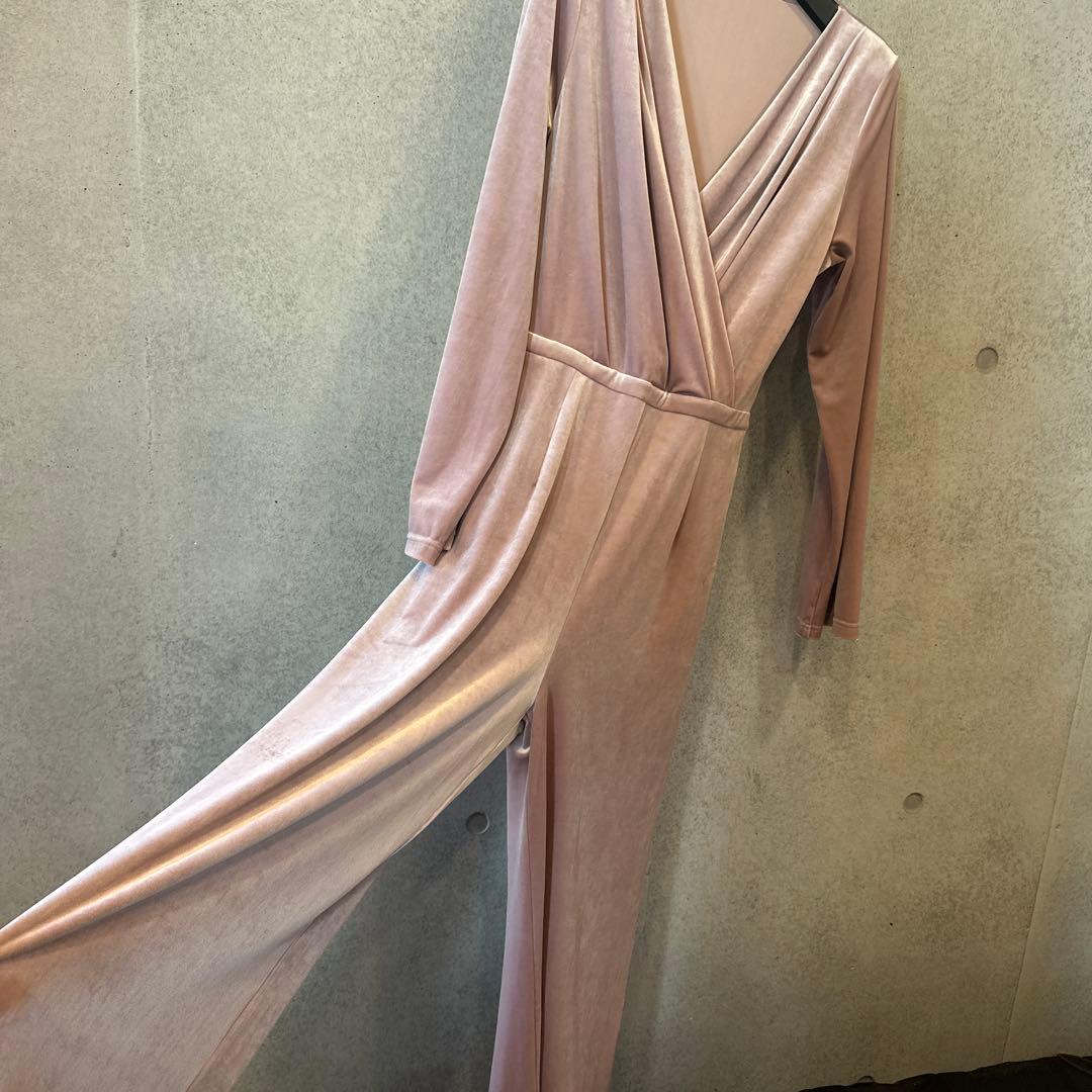 超美品★anuans ベロアカットオールインワンベージュピンク定価¥23,100