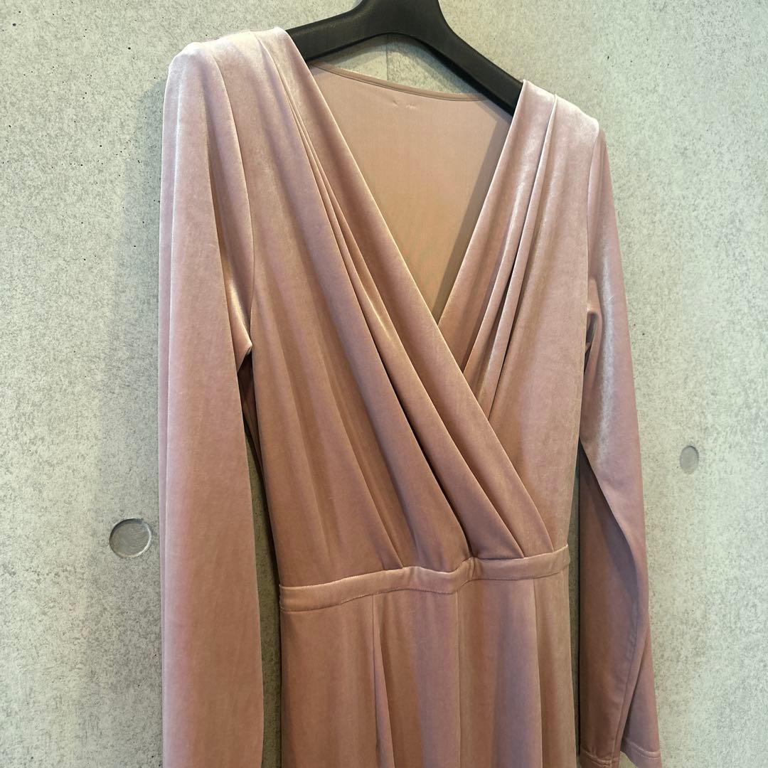 超美品★anuans ベロアカットオールインワンベージュピンク定価¥23,100