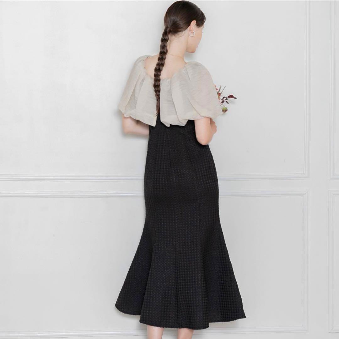 LEJA 2WAYオフショルダーパフスリーブバリエマーメイドワンピース