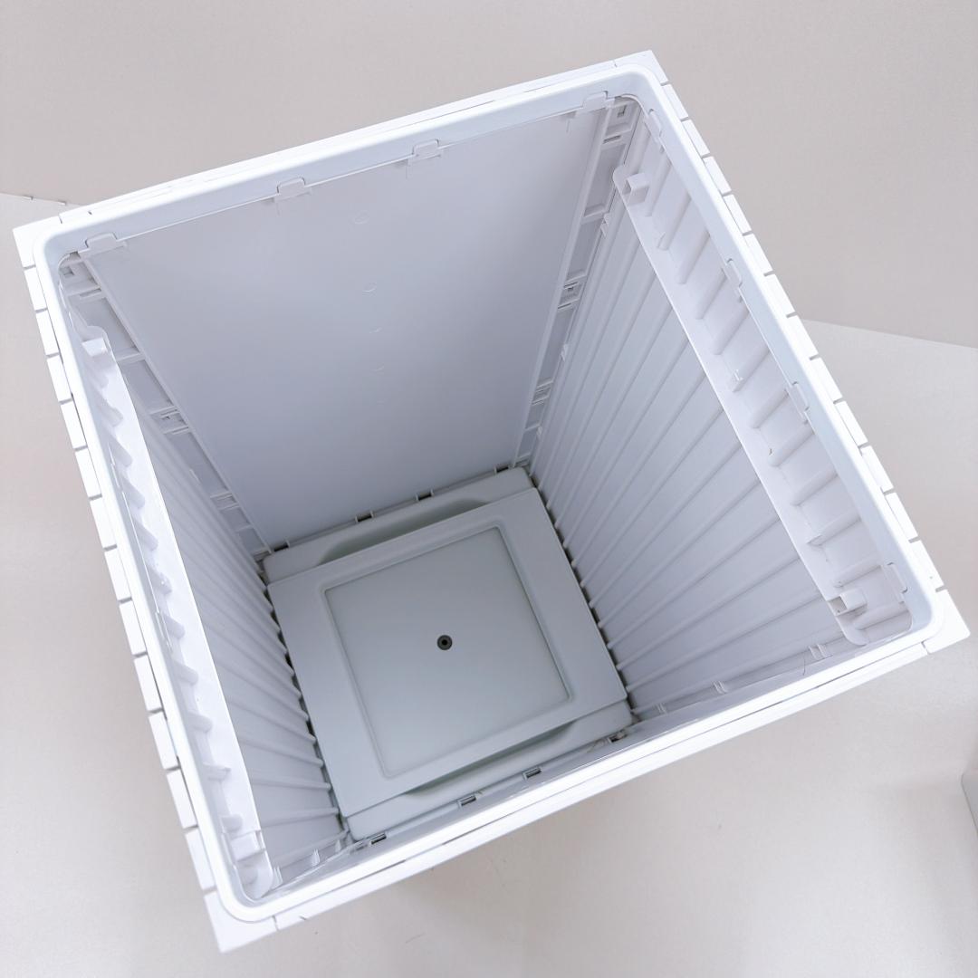【良品】ZitA SQUARE 45L／ホワイト　自動開閉ごみ箱