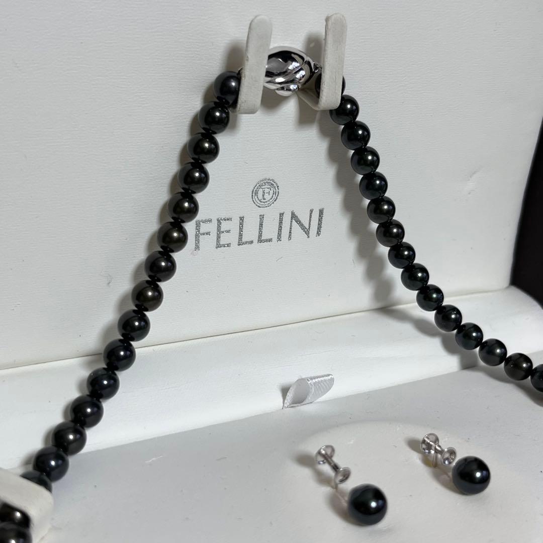 アコヤ 黒真珠 ネックレス イヤリング セット 冠婚葬祭 K14WG