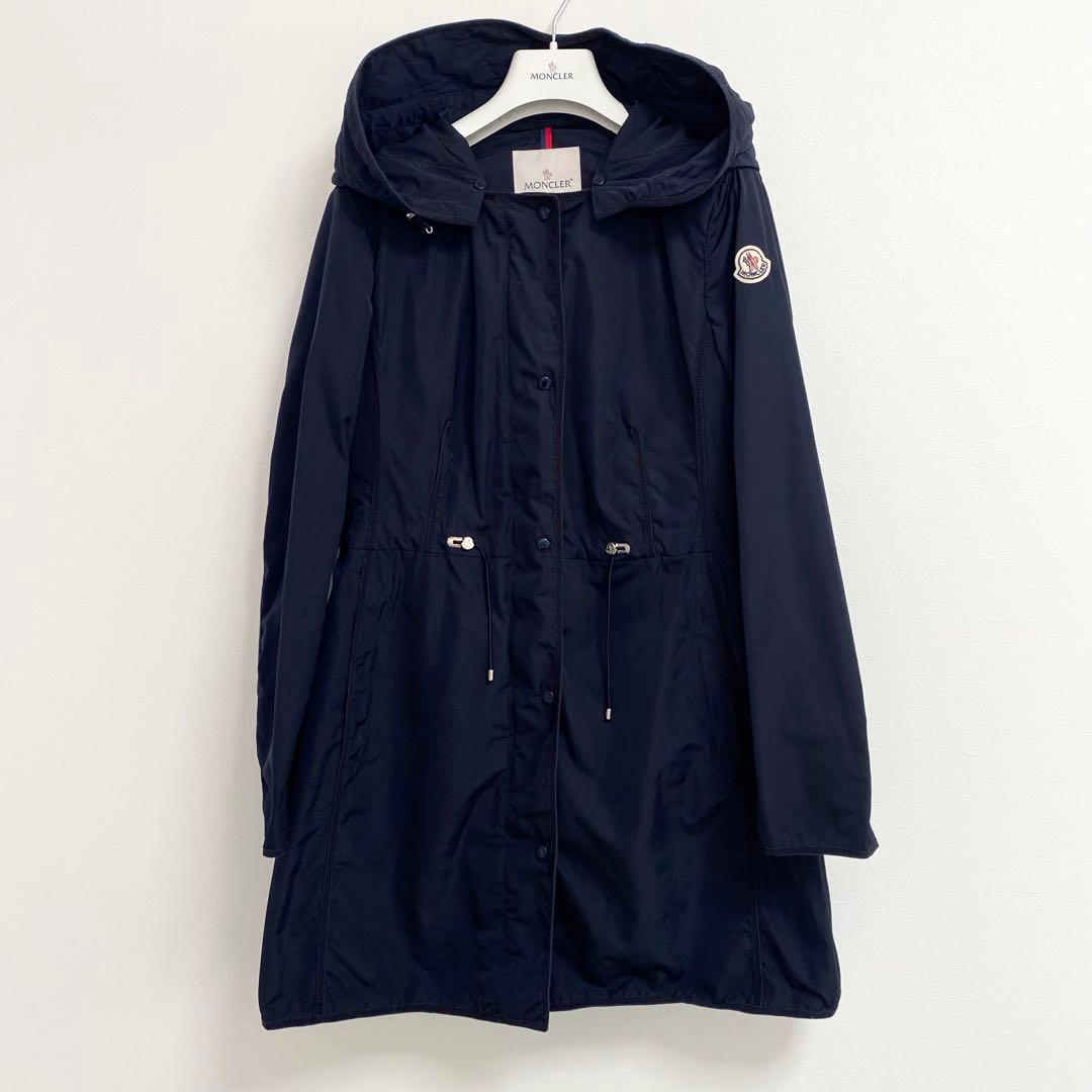 【美品3】MONCLER フード付きジャケットコート ANTHEMIS　ネイビー