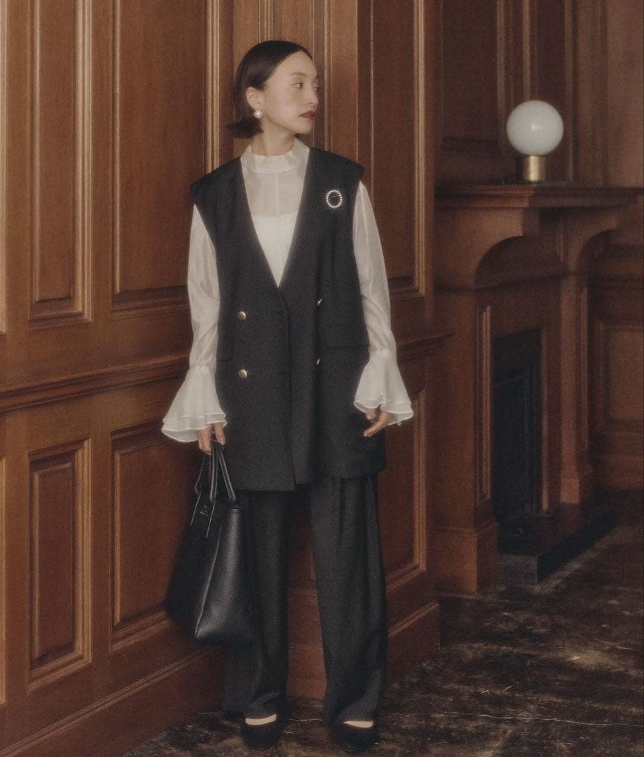 PUAL CE CIN TRダブルデザインジレベスト ブラック