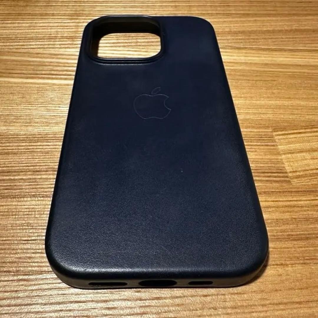 正規品　Apple純正 iPhone14pro レザーケース　【インク】