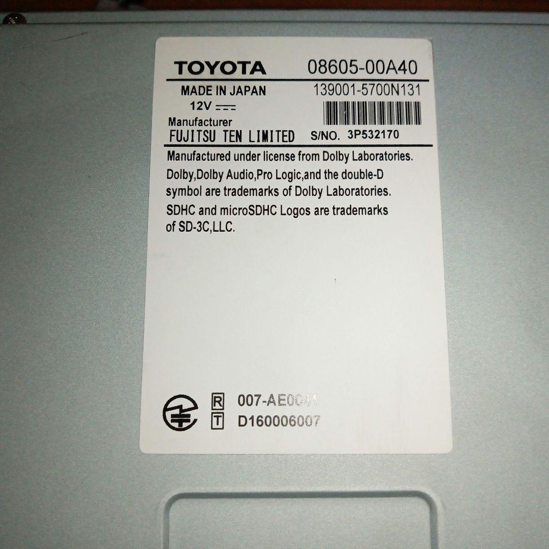 トヨタ純正　9インチカーナビ NSZT-Y66T 地図2018年　フルセグ