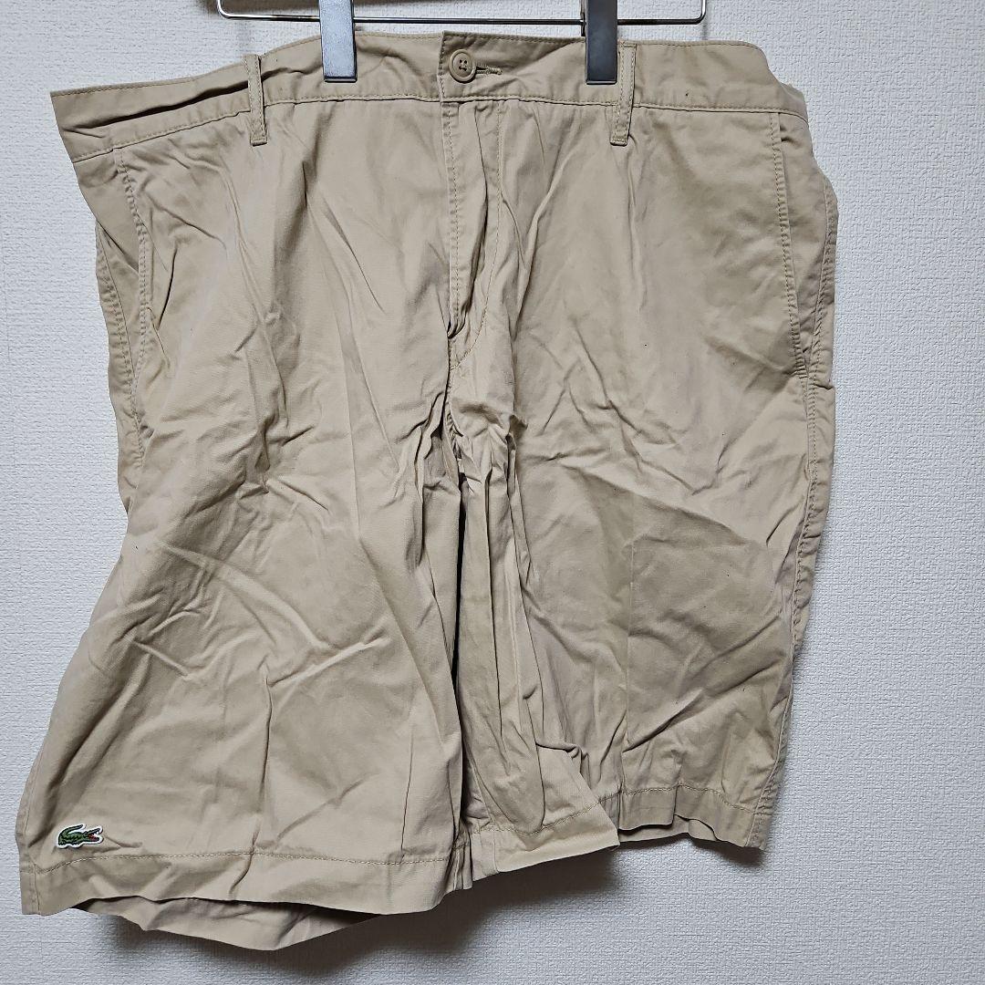 【美品】ラコステ LACOSTE ハーフパンツ ３８インチ カーキ ベージュ